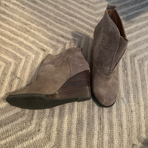 Lucky Brand Suede Wedge Booties - Picture 3 of 5